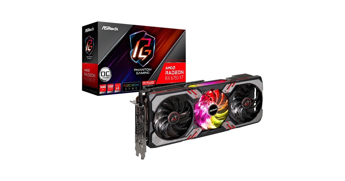 ASRock Radeon RX 6750 XT PHANTOM GAMING D OC, Grafikkarte(RDNA 2, GDDR6, 3x DisplayPort, 1x HDMI 2.1) ASRock Radeon RX 6750 XT PHANTOM GAMING D OC, Grafikkarte(RDNA 2, GDDR6, 3x DisplayPort, 1x HDMI 2.1)