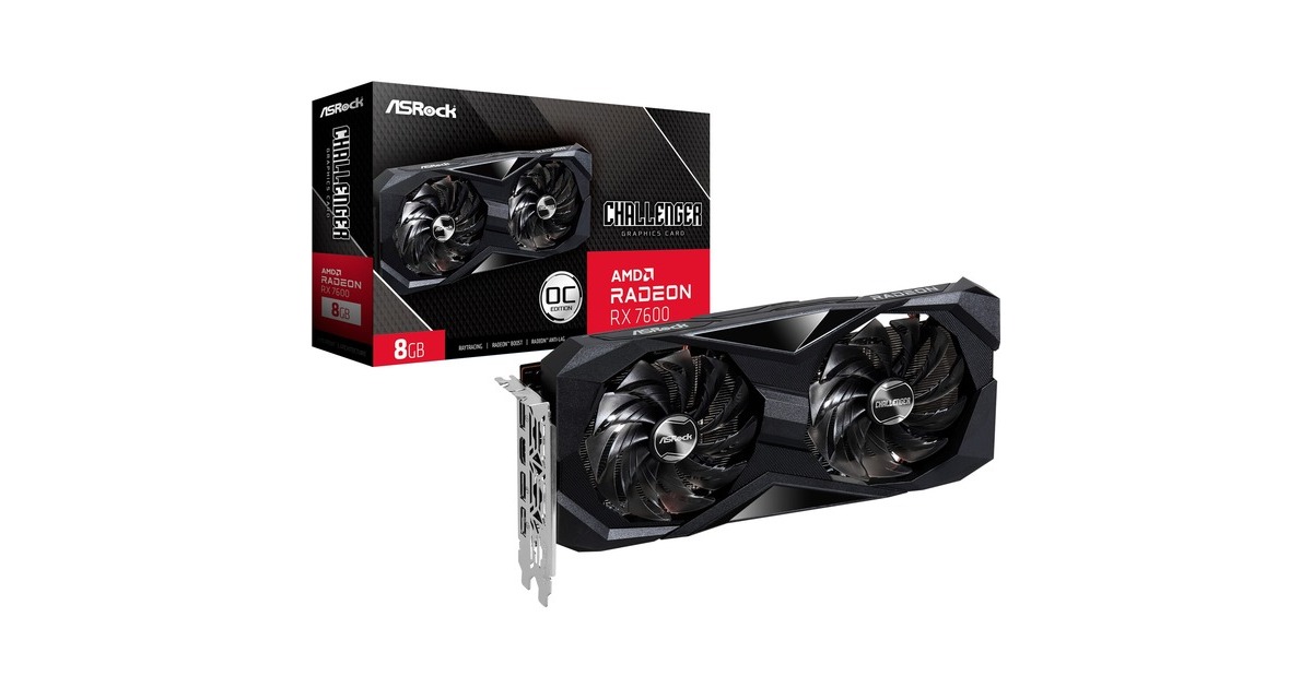 ASRock Radeon RX 7600 Challenger 8GB OC, Grafikkarte(RDNA 3, GDDR6, 3x DisplayPort, 1x HDMI 2.1) ASRock Radeon RX 7600 Challenger 8GB OC, Grafikkarte(RDNA 3, GDDR6, 3x DisplayPort, 1x HDMI 2.1)