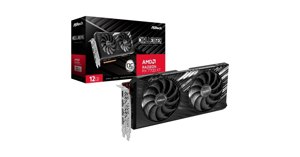 ASRock Radeon RX 7700 XT Challenger 12GB OC, Grafikkarte(RDNA 3, GDDR6, 3x DisplayPort, 1x HDMI 2.1) ASRock Radeon RX 7700 XT Challenger 12GB OC, Grafikkarte(RDNA 3, GDDR6, 3x DisplayPort, 1x HDMI 2.1)