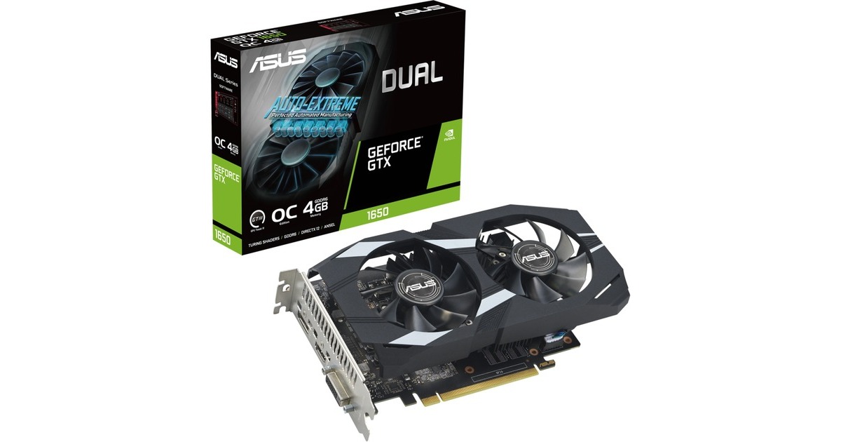 ASUS GeForce GTX 1650DUAL EVO OC, Grafikkarte(schwarz, 1x HDMI, 1x DisplayPort, 1x DVI-D) ASUS GeForce GTX 1650DUAL EVO OC, Grafikkarte(schwarz, 1x HDMI, 1x DisplayPort, 1x DVI-D)