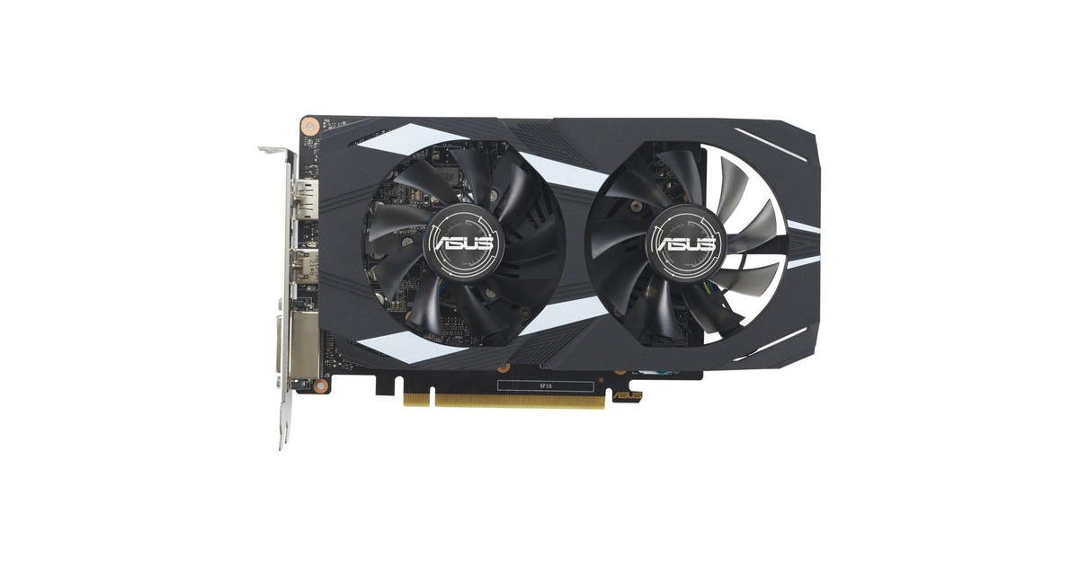 ASUS GeForce GTX 1650DUAL EVO OC, Grafikkarte(schwarz, 1x HDMI, 1x DisplayPort, 1x DVI-D)