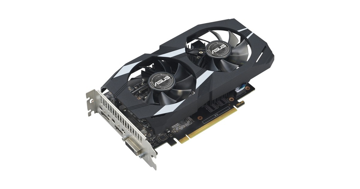 ASUS GeForce GTX 1650DUAL EVO OC, Grafikkarte(schwarz, 1x HDMI, 1x DisplayPort, 1x DVI-D)