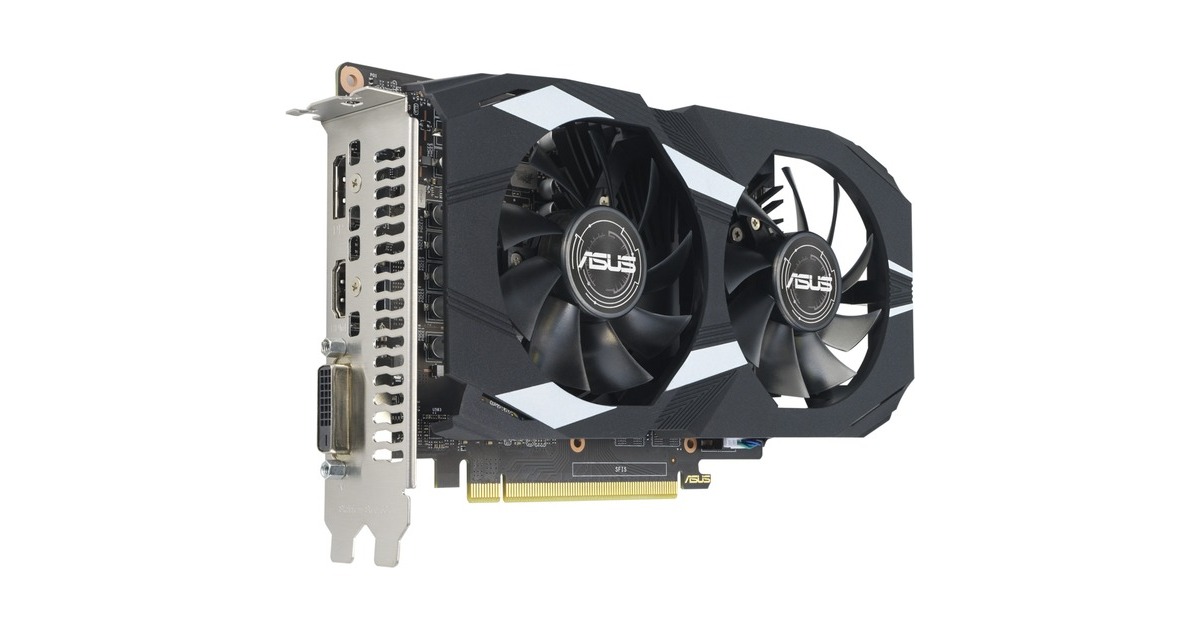ASUS GeForce GTX 1650DUAL EVO OC, Grafikkarte(schwarz, 1x HDMI, 1x DisplayPort, 1x DVI-D)