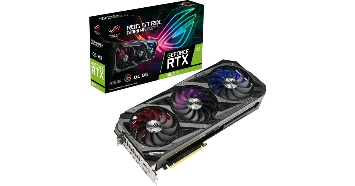ASUS GeForce RTX 3070 Ti ROG-STRIX GAMING OC LHR, Grafikkarte(Lite Hash Rate, 3x DisplayPort, 2x HDMI, Outlet) ASUS GeForce RTX 3070 Ti ROG-STRIX GAMING OC LHR, Grafikkarte(Lite Hash Rate, 3x DisplayPort, 2x HDMI, Outlet)