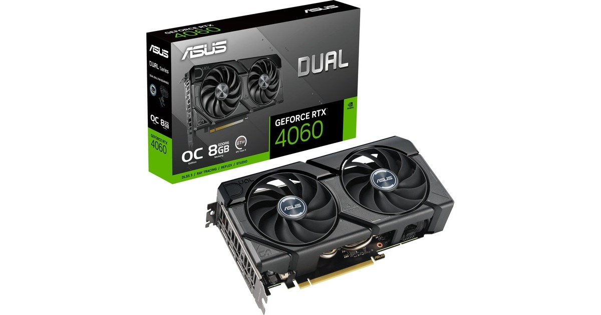 ASUS GeForce RTX 4060 DUAL OC EVO, Grafikkarte(DLSS 3, 3x DisplayPort, 1x HDMI 2.1) ASUS GeForce RTX 4060 DUAL OC EVO, Grafikkarte(DLSS 3, 3x DisplayPort, 1x HDMI 2.1)