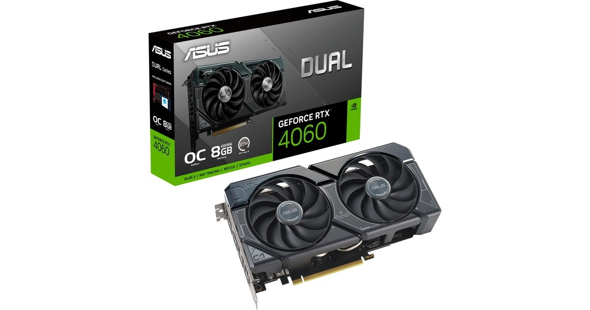 ASUS GeForce RTX 4060 DUAL OC, Grafikkarte(schwarz, DLSS 3, 3x DisplayPort, 1x HDMI 2.1, Outlet) ASUS GeForce RTX 4060 DUAL OC, Grafikkarte(schwarz, DLSS 3, 3x DisplayPort, 1x HDMI 2.1, Outlet)