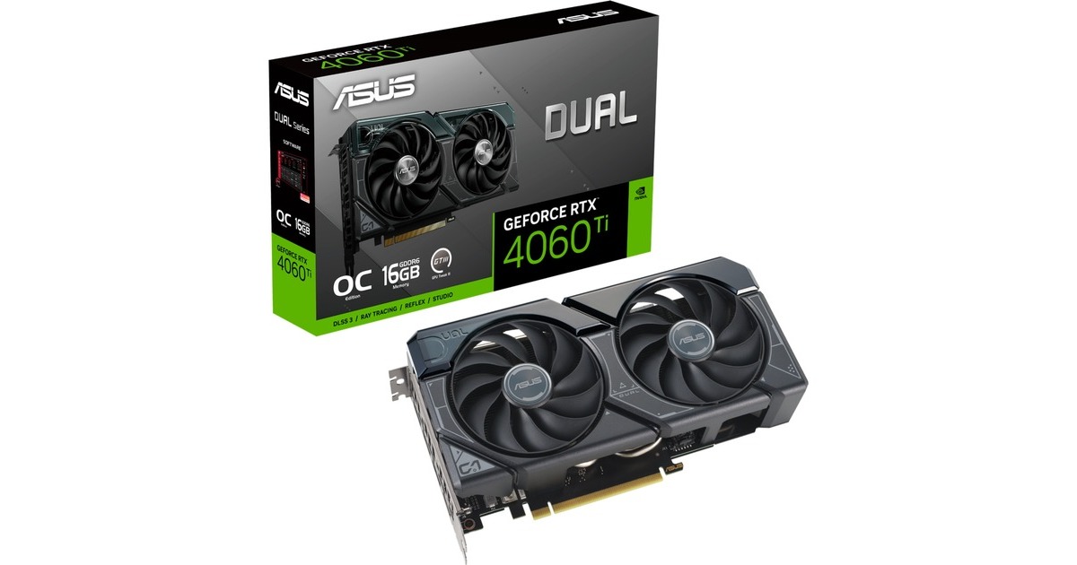 ASUS GeForce RTX 4060 Ti DUAL-O16G, Grafikkarte(DLSS 3, 3x DisplayPort, 1x HDMI)