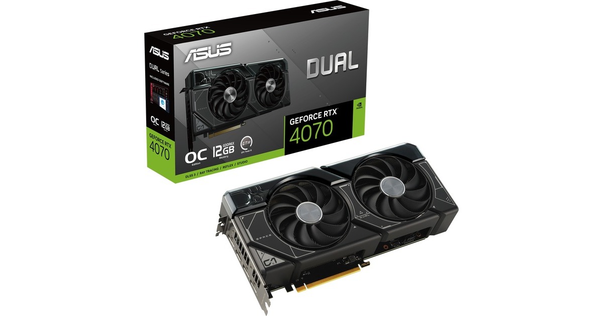ASUS GeForce RTX 4070 DUAL OC, Grafikkarte(DLSS 3, 3x DisplayPort, 1x HDMI 2.1)