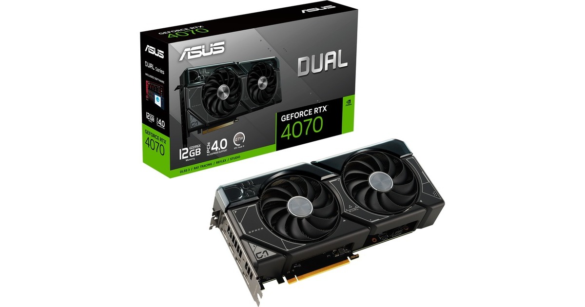 ASUS GeForce RTX 4070 DUAL, Grafikkarte(DLSS 3, 3x DisplayPort, 1x HDMI 2.1)