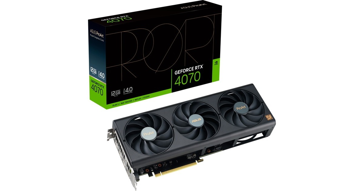 ASUS GeForce RTX 4070 PROART OC, Grafikkarte(DLSS 3, 3x DisplayPort, 1x HDMI 2.1)