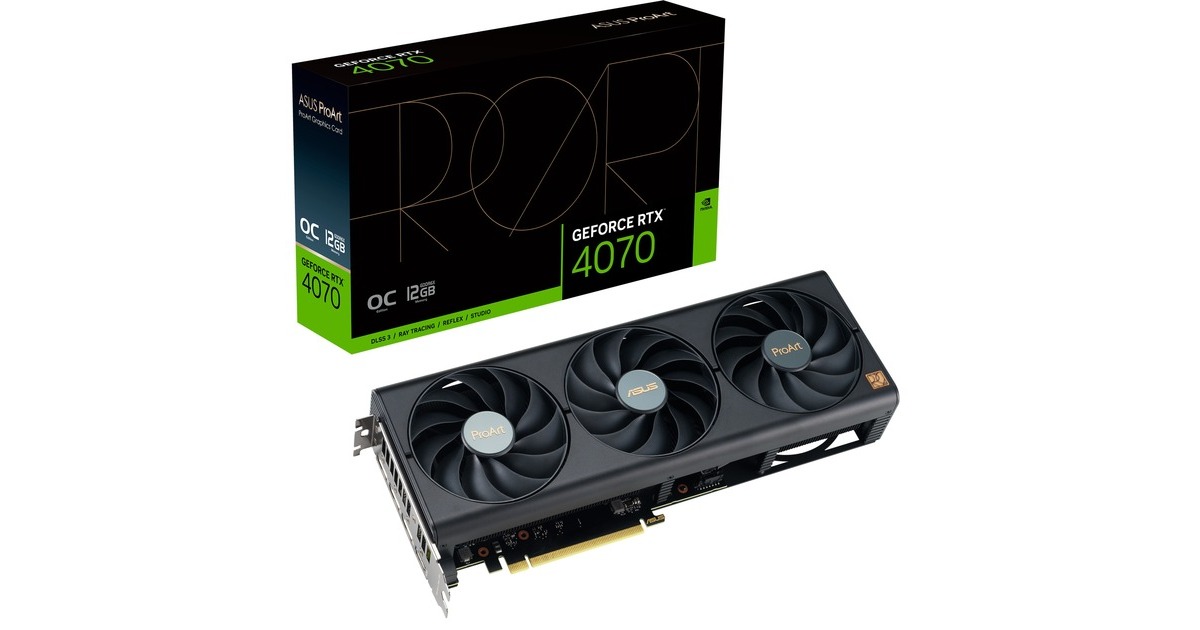 ASUS GeForce RTX 4070 PROART, Grafikkarte(DLSS 3, 3x DisplayPort, 1x HDMI 2.1)