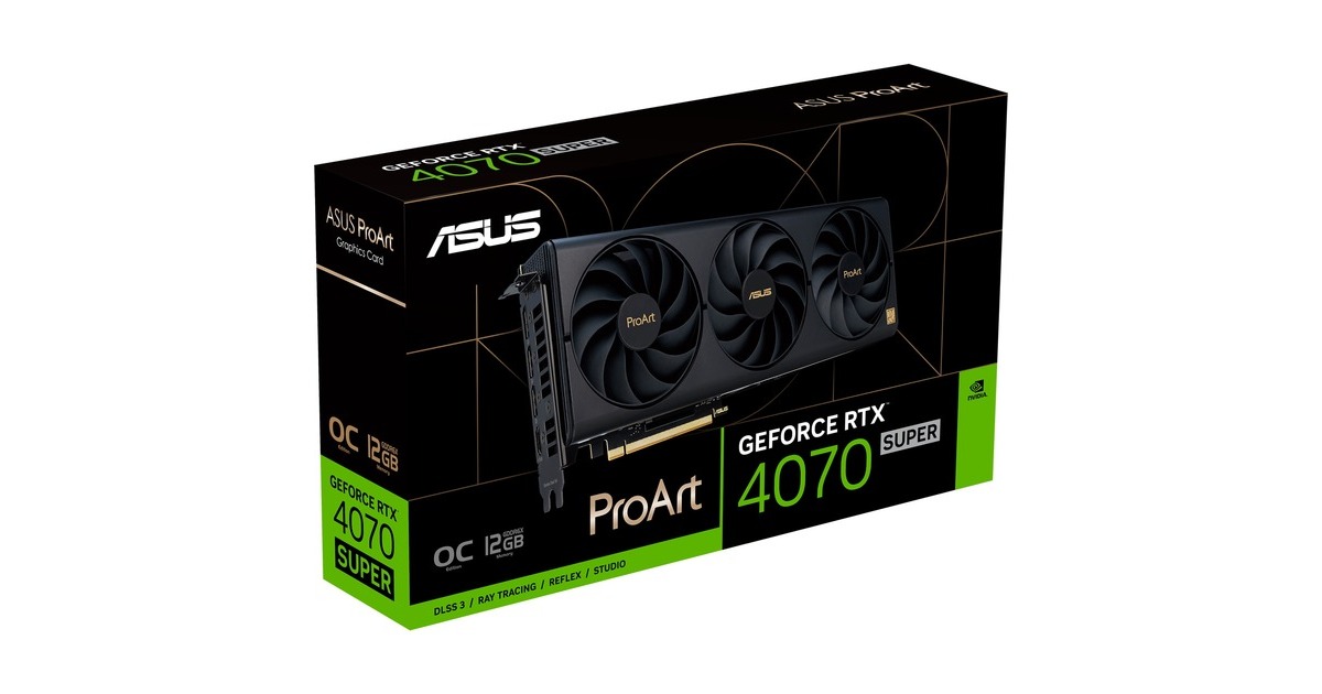 ASUS GeForce RTX 4070 SUPER PROART OC, Grafikkarte(DLSS 3, 3x DisplayPort, 1x HDMI 2.1)