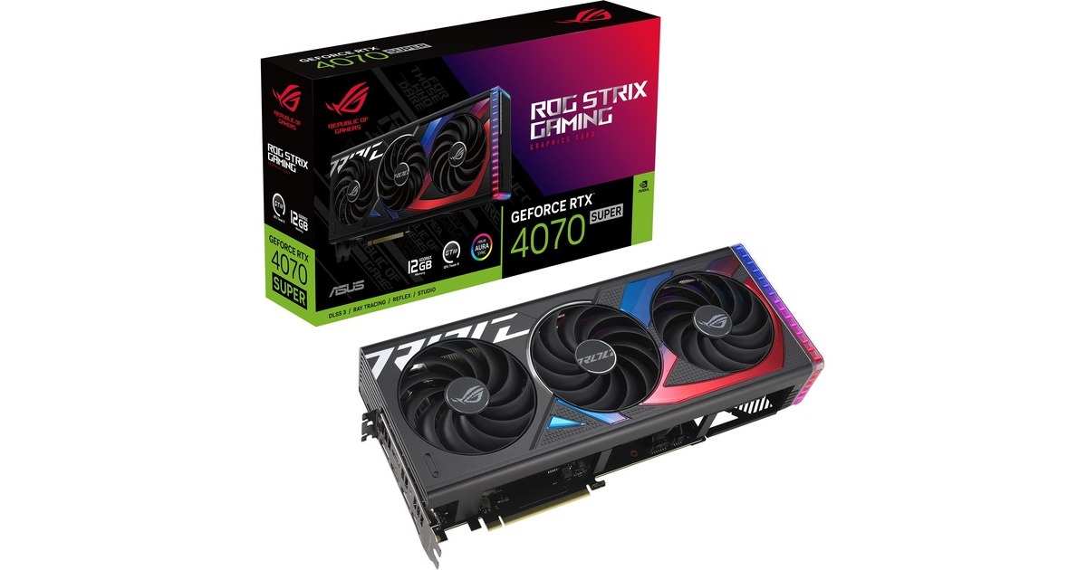 ASUS GeForce RTX 4070 SUPER ROG STRIX OC, Grafikkarte(DLSS 3, 3x DisplayPort, 2x HDMI 2.1)