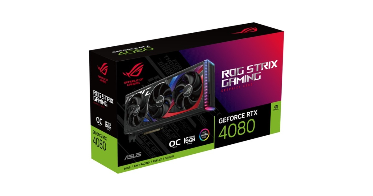 ASUS GeForce RTX 4080 ROG-STRIX GAMING OC, Grafikkarte(DLSS 3, 3x DisplayPort, 2x HDMI 2.1, Outlet)