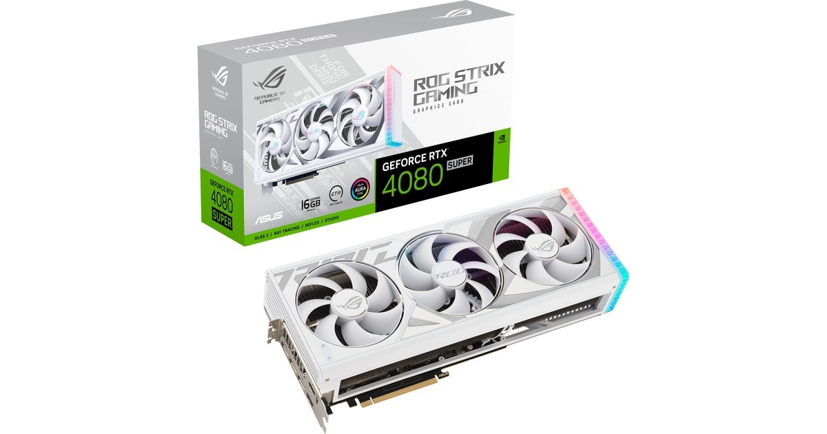 ASUS GeForce RTX 4080 SUPER ROG STRIX WHITE, Grafikkarte(weiß, DLSS 3, 3x DisplayPort, 2x HDMI 2.1)