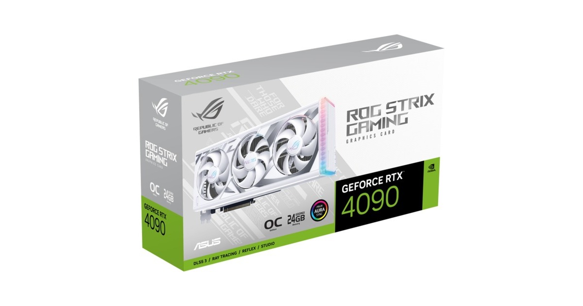 ASUS GeForce RTX 4090 ROG STRIX GAMING OC WHITE, Grafikkarte(DLSS 3, 3x DisplayPort, 2x HDMI 2.1)