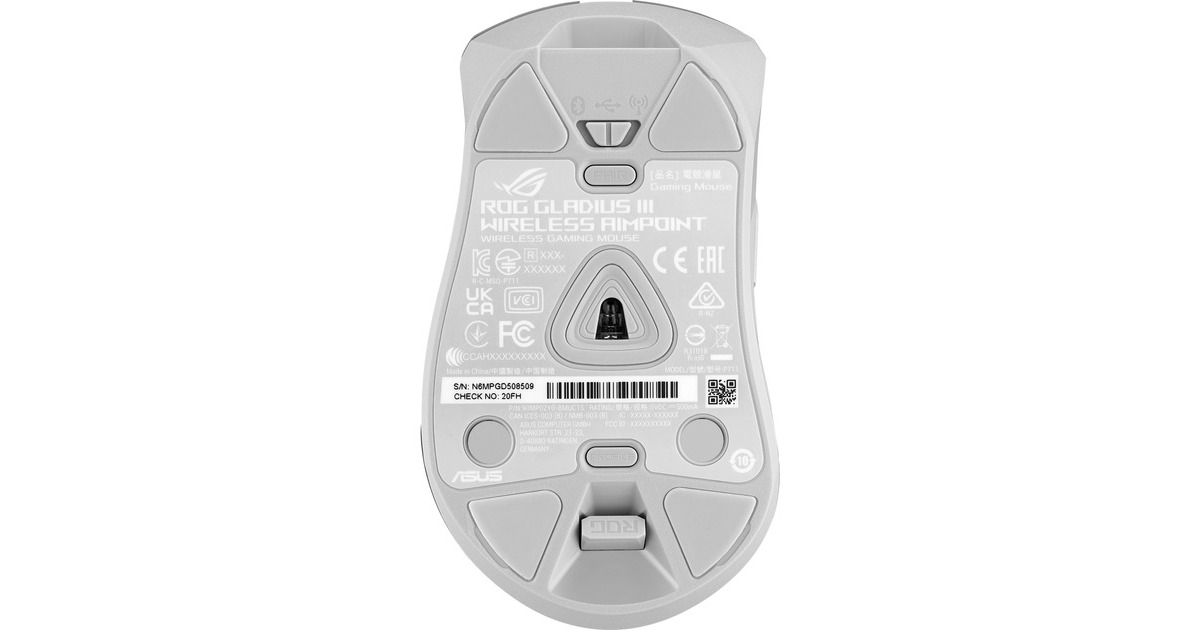 ASUS ROG Gladius III Wireless Aimpoint, Gaming-Maus(weiß)