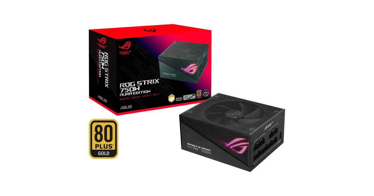 ASUS ROG STRIX 750W Gold Aura Edition, PC-Netzteil(schwarz, 4x PCIe, Kabel-Management, 750 Watt) ASUS ROG STRIX 750W Gold Aura Edition, PC-Netzteil(schwarz, 4x PCIe, Kabel-Management, 750 Watt)