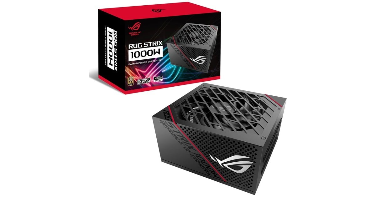 ASUS ROG-Strix-1000G 1000W, PC-Netzteil(schwarz, 6x PCIe, Kabel-Management, 1000 Watt, Outlet)