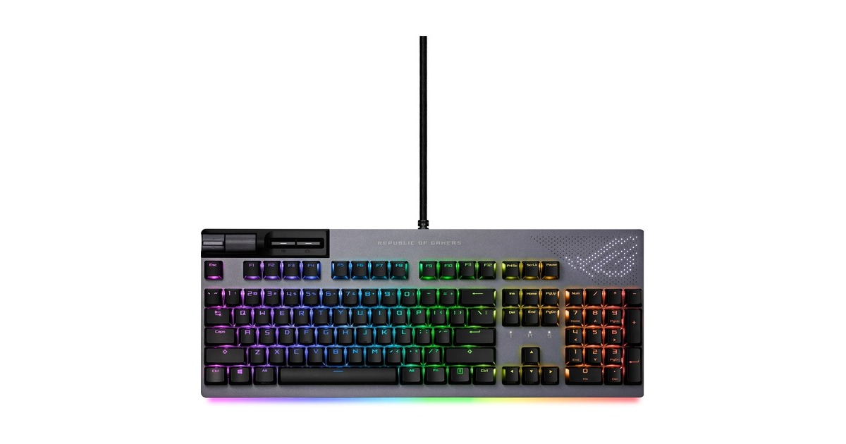 ASUS ROG Strix Flare II Animate, Gaming-Tastatur(schwarz, DE-Layout, ROG NX Red)