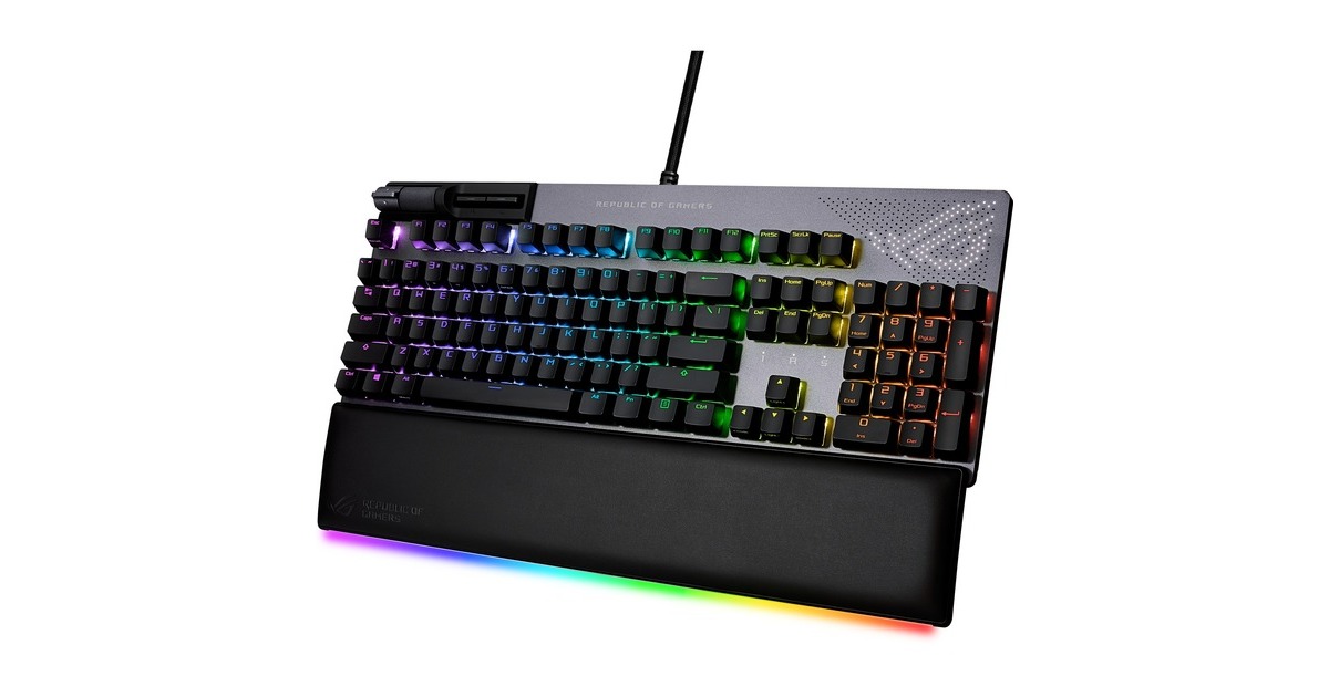 ASUS ROG Strix Flare II Animate, Gaming-Tastatur(schwarz, DE-Layout, ROG NX Red)