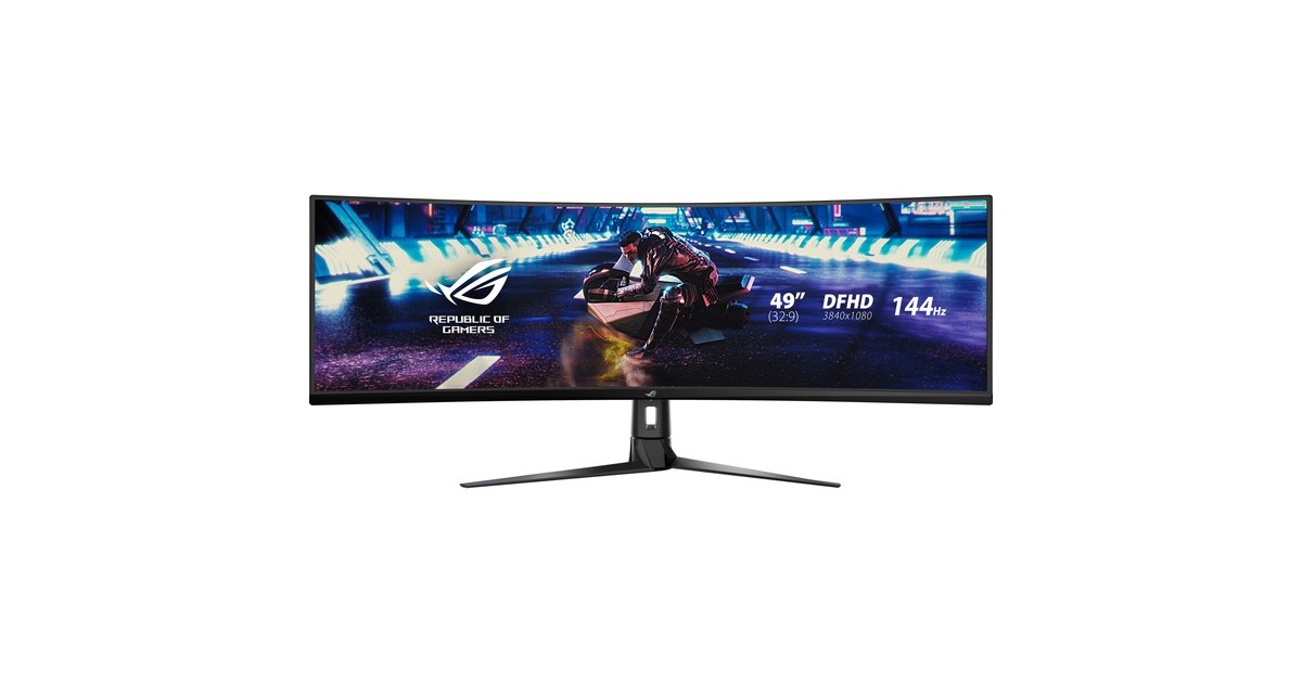 ASUS ROG Strix XG49VQ, Gaming-Monitor(124 cm (49 Zoll), schwarz, UWFHD, VA, Curved, AMD Free-Sync Premium Pro, 144Hz Panel)
