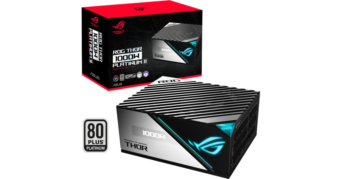 ASUS ROG-THOR-1000P2-GAMING 1000W, PC-Netzteil(schwarz, mit Aura-Sync und einem OLED-Display, 1000 Watt) ASUS ROG-THOR-1000P2-GAMING 1000W, PC-Netzteil(schwarz, mit Aura-Sync und einem OLED-Display, 1000 Watt)