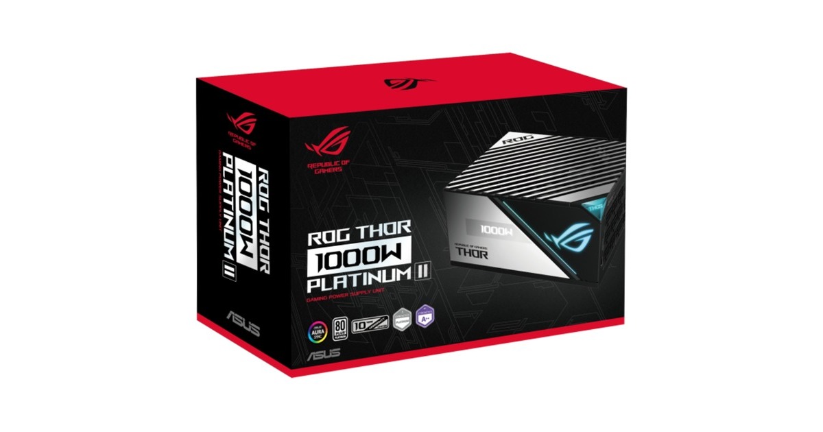 ASUS ROG-THOR-1000P2-GAMING 1000W, PC-Netzteil(schwarz, mit Aura-Sync und einem OLED-Display, 1000 Watt)