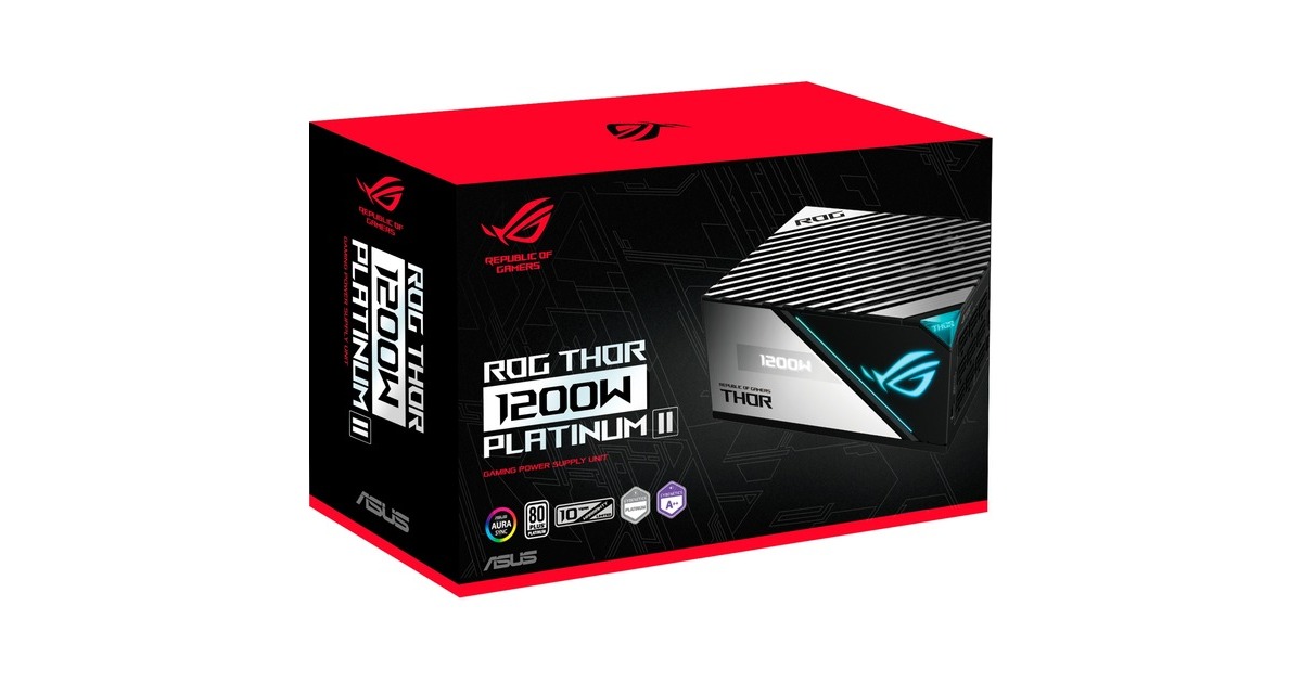 ASUS ROG THOR 1200P2 GAMING 1200W, PC-Netzteil(schwarz, mit Aura-Sync und einem OLED-Display, 1200 Watt)