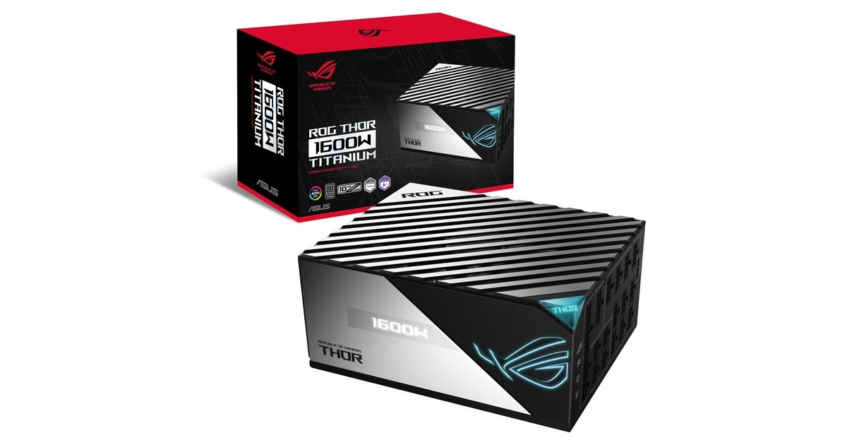 ASUS ROG THOR 1600W Titanium 1600W, PC-Netzteil(schwarz, mit Aura-Sync und einem OLED-Display, 1600 Watt)