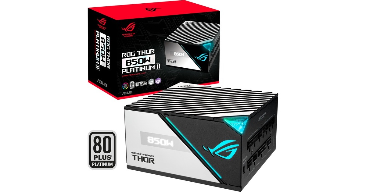 ASUS ROG THOR 850W Platinum II, PC-Netzteil(schwarz, mit Aura-Sync und einem OLED-Display, 850 Watt) ASUS ROG THOR 850W Platinum II, PC-Netzteil(schwarz, mit Aura-Sync und einem OLED-Display, 850 Watt)