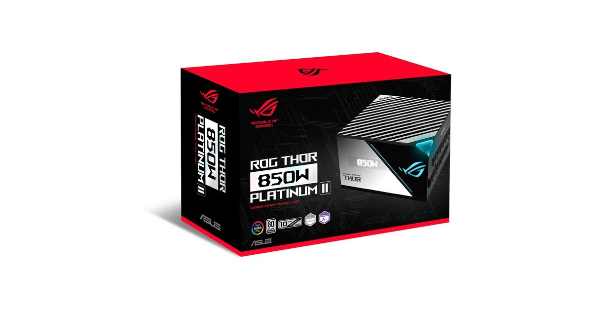 ASUS ROG THOR 850W Platinum II, PC-Netzteil(schwarz, mit Aura-Sync und einem OLED-Display, 850 Watt)