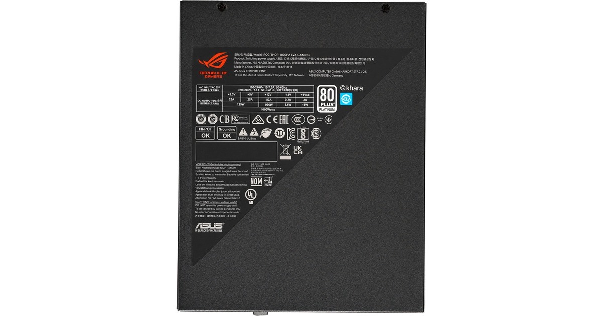 ASUS ROG Thor 1000W Platinum II EVA Edition, PC-Netzteil(1000 Watt)