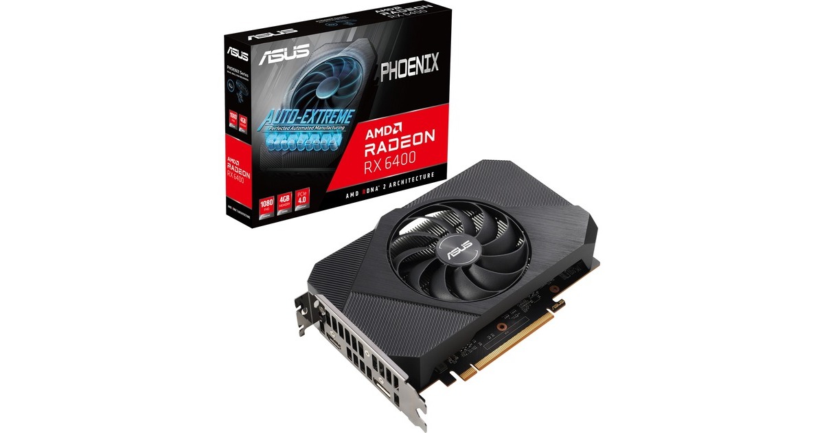 ASUS Radeon RX 6400 PH, Grafikkarte(RDNA 2, GDDR6, 1x DisplayPort, 1x HDMI)