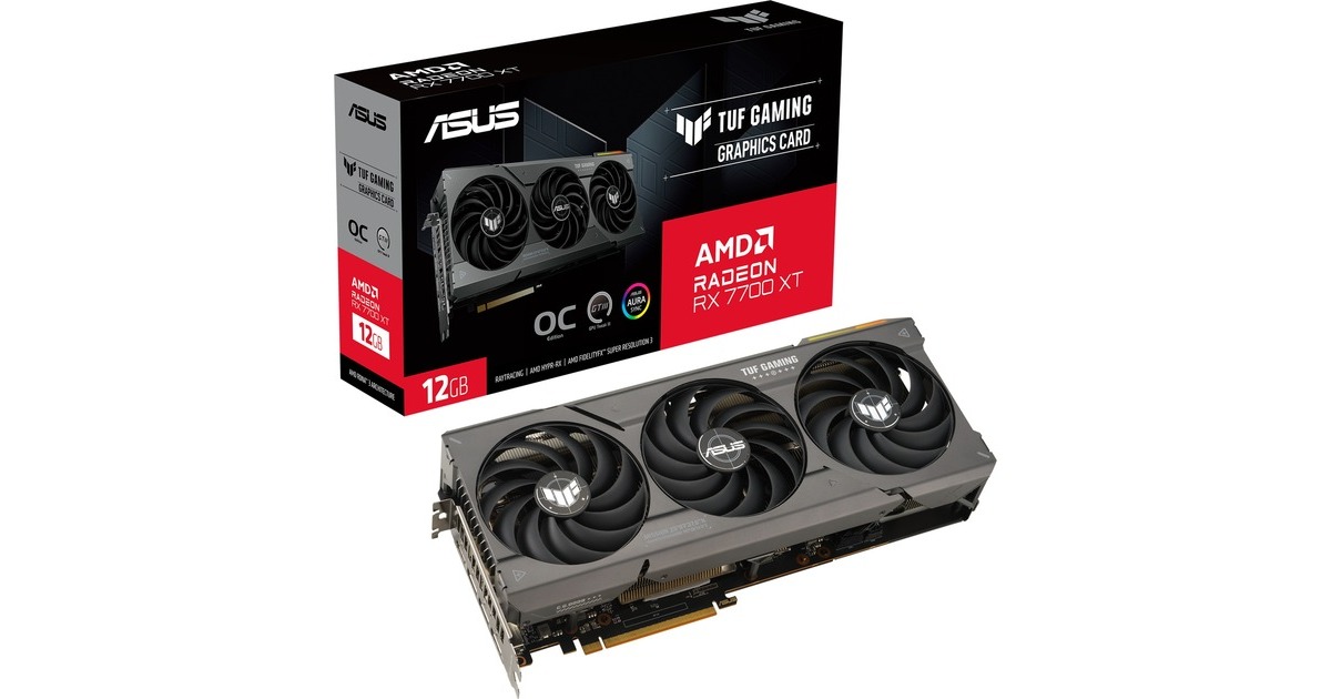 ASUS Radeon RX 7700 XT TUF GAMING OC, Grafikkarte(RDNA 3, GDDR6, 3x DisplayPort, 1x HDMI 2.1)