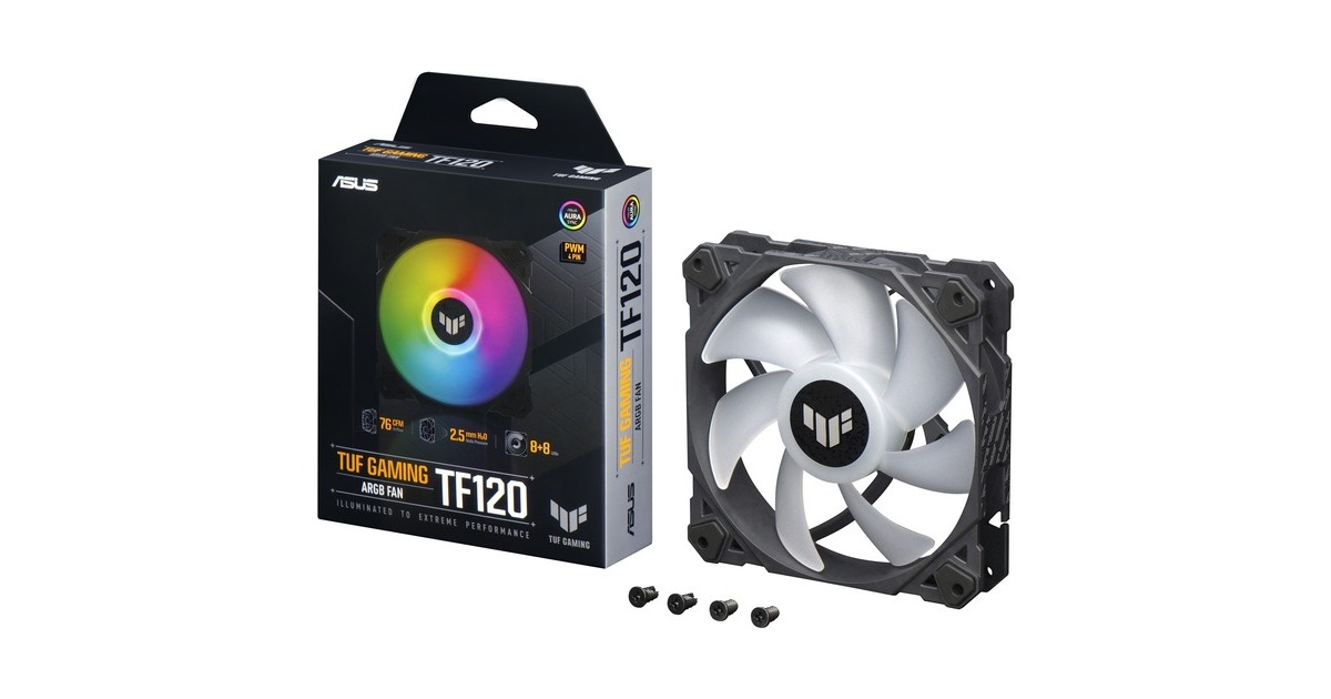ASUS TUF GAMING TF120 ARGB, Gehäuselüfter(schwarz/transparent)