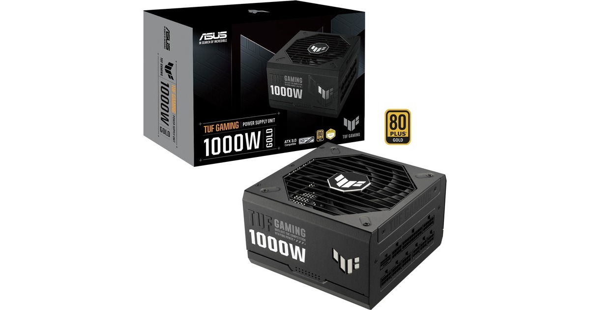 ASUS TUF Gaming 1000W Gold, PC-Netzteil(schwarz, 5x PCIe, Kabel-Management, 1000 Watt) ASUS TUF Gaming 1000W Gold, PC-Netzteil(schwarz, 5x PCIe, Kabel-Management, 1000 Watt)
