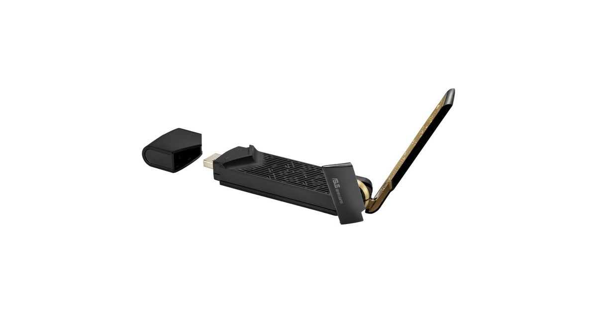 ASUS USB-AX56 AX1800 ohne Standfuß, WLAN-Adapter(schwarz/gold)