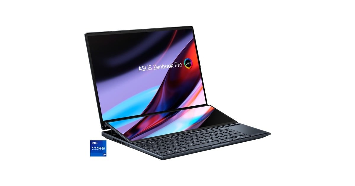 ASUS Zenbook Pro 14 Duo OLED (UX8402ZE-M3150W), Notebook(schwarz, Windows 11 Home 64-Bit, 36.8 cm (14.5 Zoll) & 120 Hz Display, 2 TB SSD, Outlet)