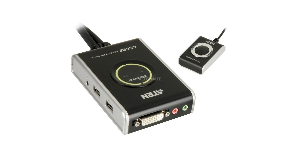 ATEN 2-Port USB 2.0 DVI KVM Switch, KVM-Switch(schwarz, CS682) ATEN 2-Port USB 2.0 DVI KVM Switch, KVM-Switch(schwarz, CS682)