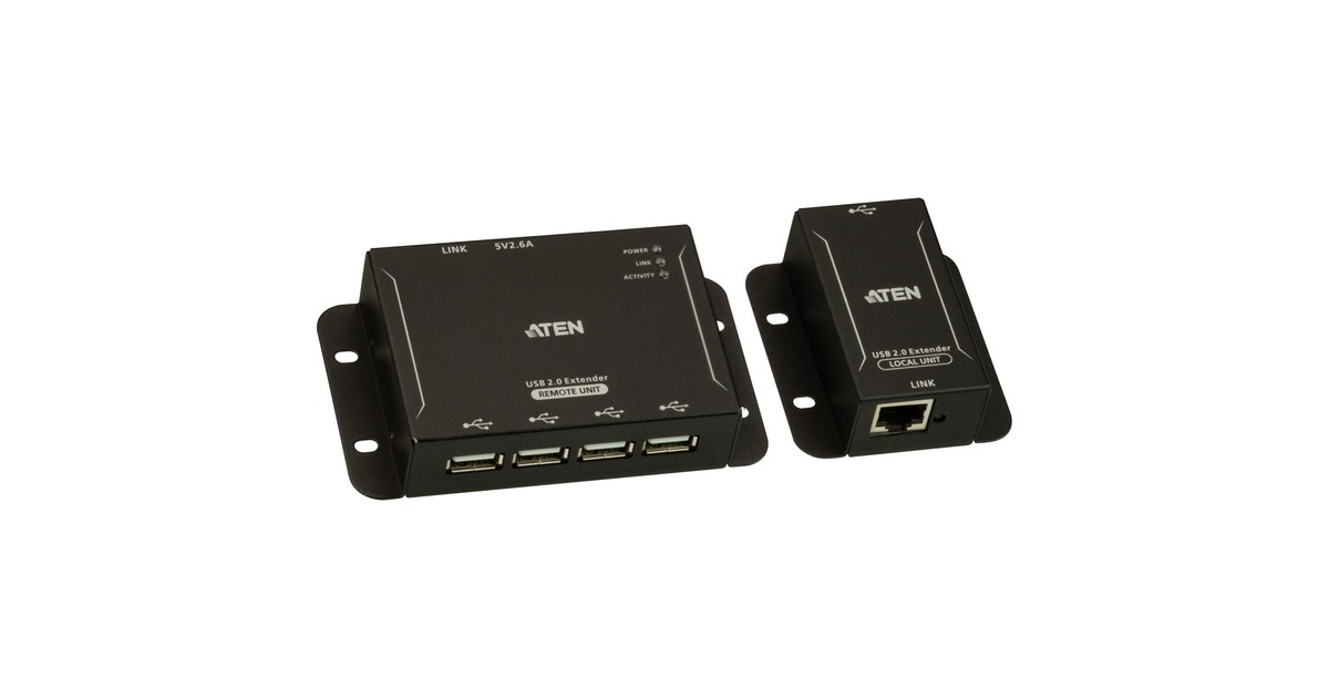 ATEN 4-Port USB 2 Cat5 Extender bis 50m, USB-Hub(schwarz) ATEN 4-Port USB 2 Cat5 Extender bis 50m, USB-Hub(schwarz)