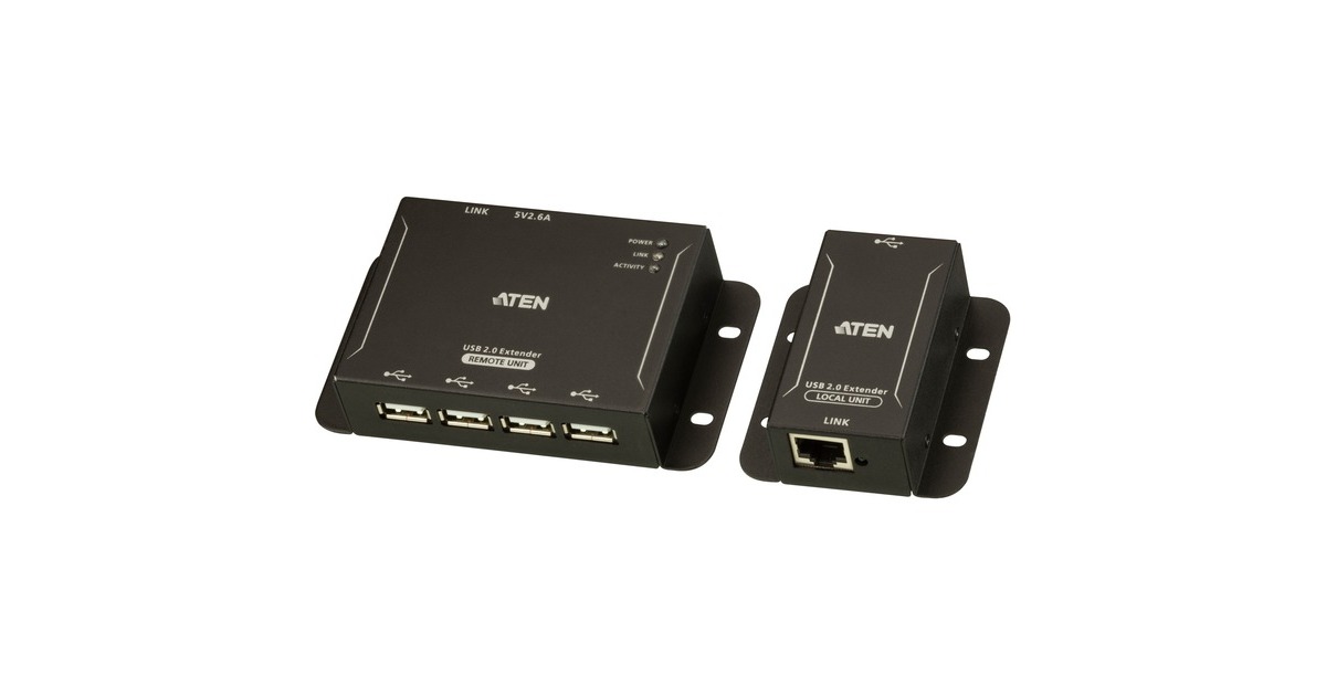 ATEN 4-Port USB 2 Cat5 Extender bis 50m, USB-Hub(schwarz)