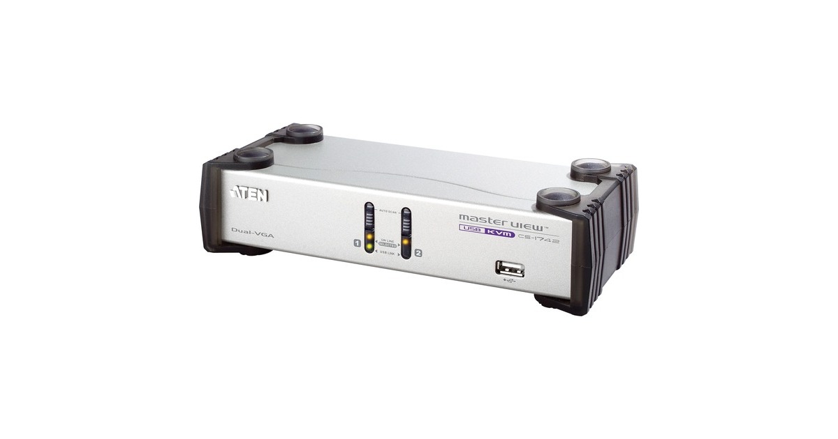 ATEN CS1742C, KVM-Switch(silber/schwarz, 2-Port, Dual-VGA, Sound) ATEN CS1742C, KVM-Switch(silber/schwarz, 2-Port, Dual-VGA, Sound)