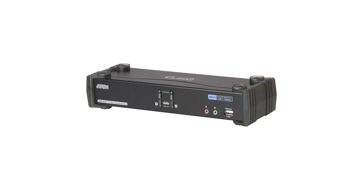 ATEN CS1782A, KVM-Switch(schwarz, 2-Port, 7.1-Sound, DVI)
