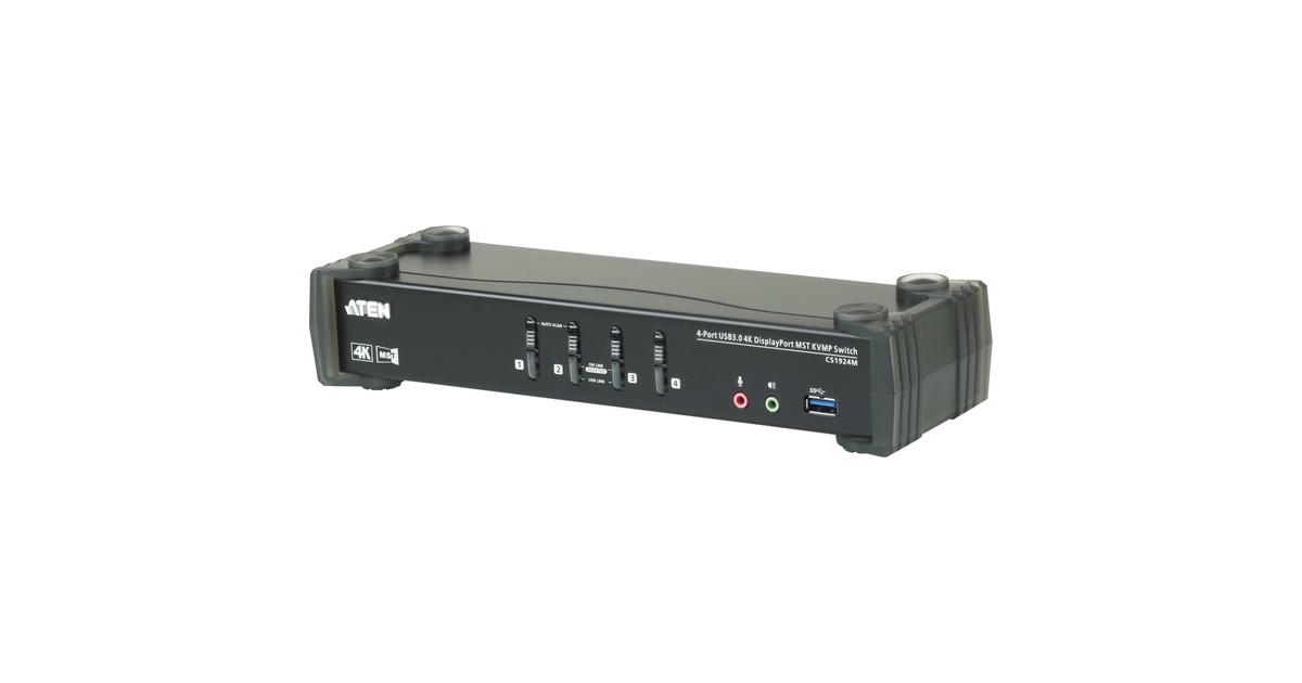 ATEN CS1924M 4-Port USB 3.0 4K DisplayPort MST KVMP Switch, KVM-Switch