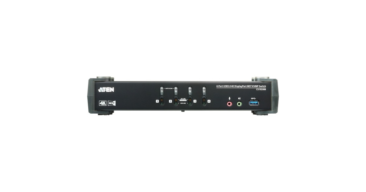 ATEN CS1924M 4-Port USB 3.0 4K DisplayPort MST KVMP Switch, KVM-Switch