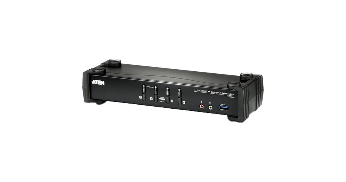 ATEN CS1924 4P USB3.1 4K DP Switch, KVM-Switch(schwarz)