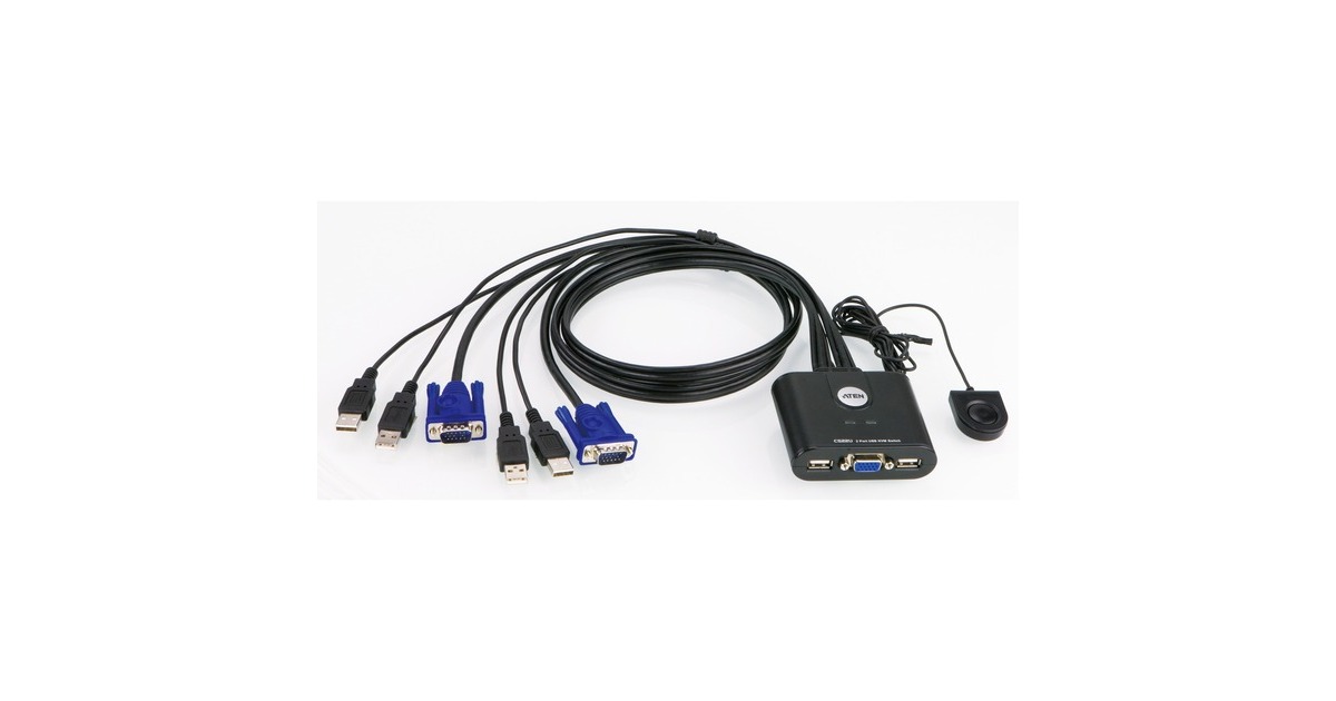 ATEN CS22U, KVM-Switch(schwarz)