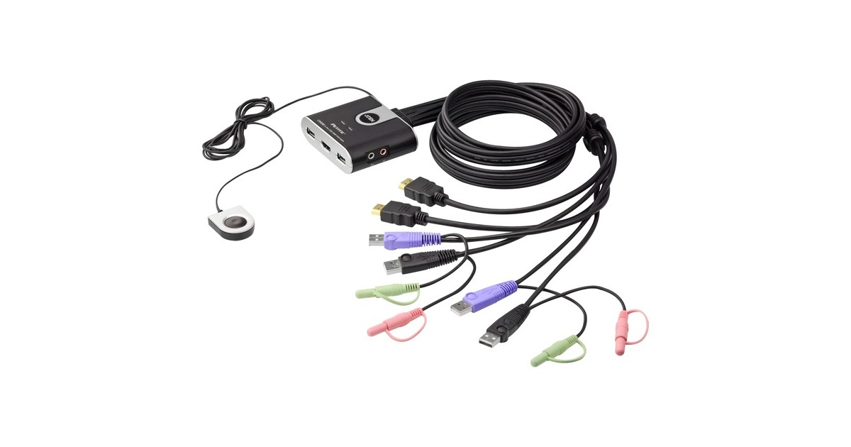 ATEN CS692, KVM-Switch(schwarz/silber, 2-Port, HDMI)