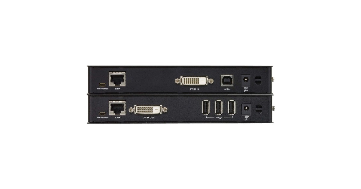 ATEN DVI HDBaseT KVM Extender mit ExtremeUSB CE610A, Grafikverlängerung(schwarz, 1.920 x 1.200 bei 100 Meter)